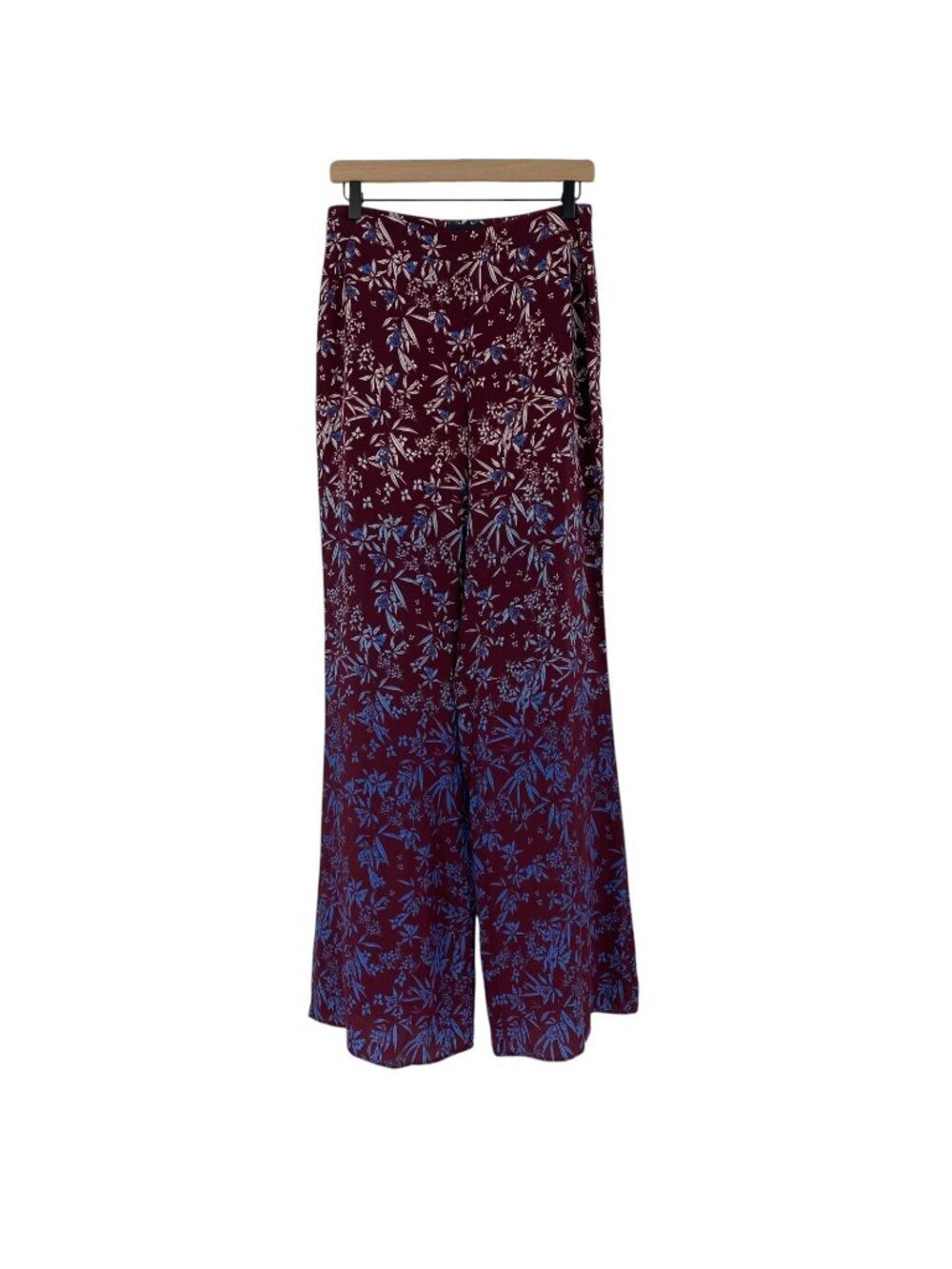 INTERMIX Women’s Size M Bilson Print 100% Silk Pants Wide Leg Floral High Waist